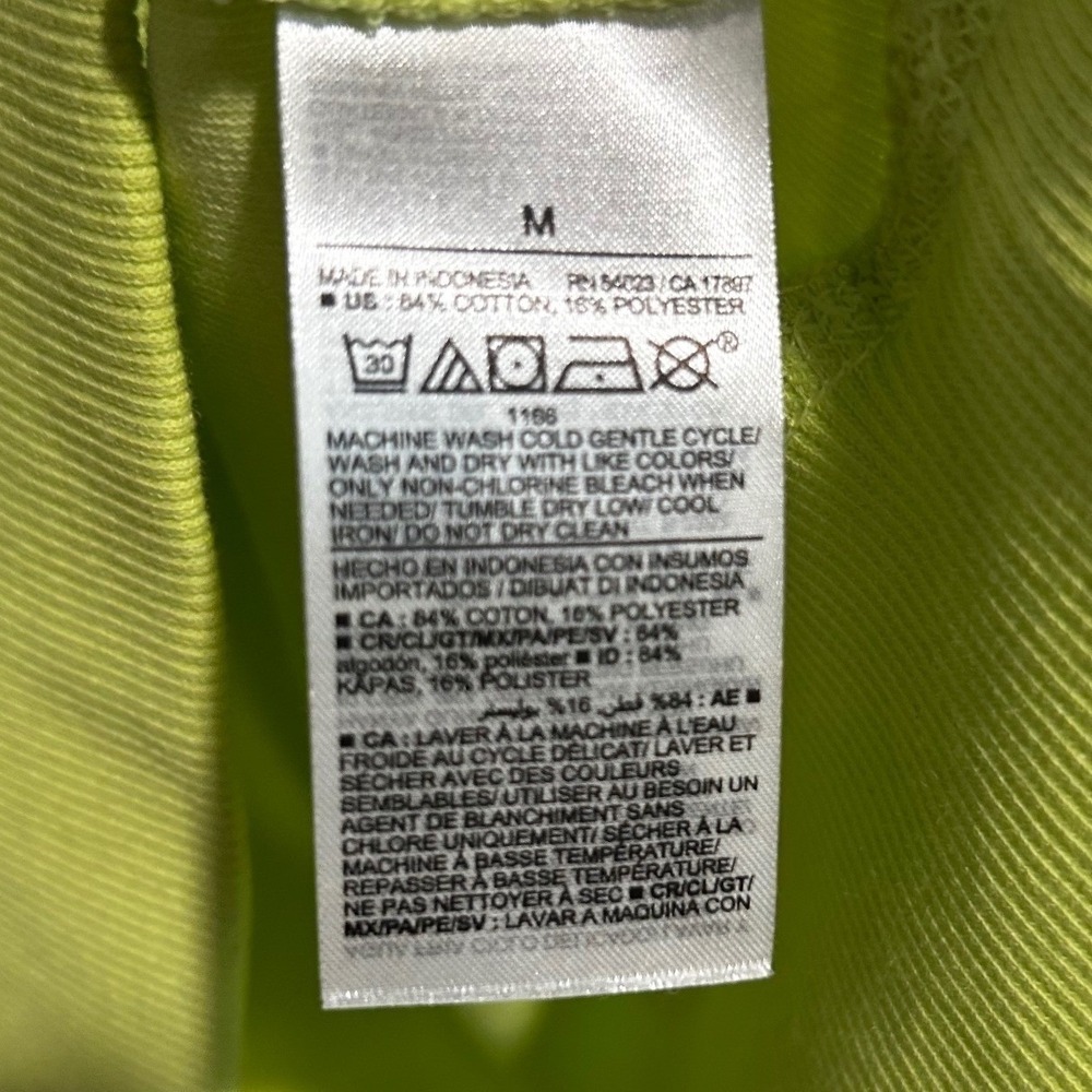 Old Navy Women Size Medium Neon Green Velour Crewneck Sweatshirt Pullover - Picture 6 of 6